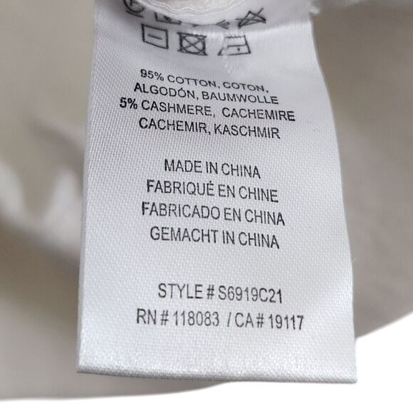 Minnie Rose Sweater XS White Cotton Cashmere Blend Longsleeve Lightweight - Picture 5 of 9